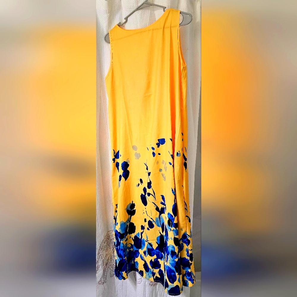 Yellow and blue dress